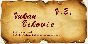 Vukan Biković vizit kartica